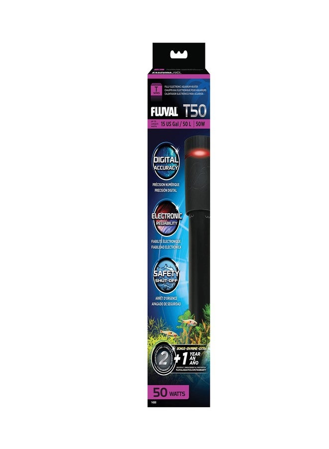 فلوفال سخان Fluval T50 الإلكتروني بالكامل لأحواض أسماك المياه العذبة حتى 15 جالونًا. - Image 1